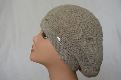 Летний берет женский вязаный Vizio Италия 6625 ореховый