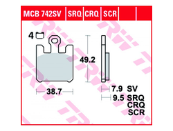 Тормозные колодки TRW MCB742SV для Kawasaki (Sinter Street SV)