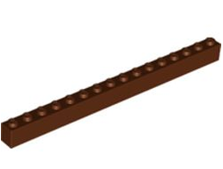 Brick 1 x 16, Reddish Brown (2465 / 6258989)