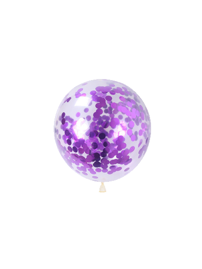 Прозрачный воздушный шар с фиолетовым круглым конфетти