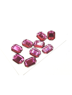 Стразы акриловые пришивные 6 мм, цвет фуксия 02