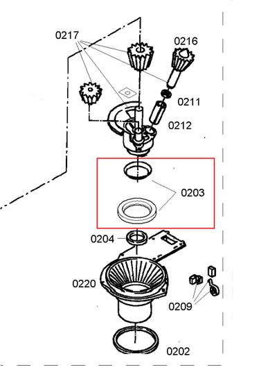 Оригинальный комплект колец редуктора к мясорубкам MFW1501, MFW1545, MFW1550