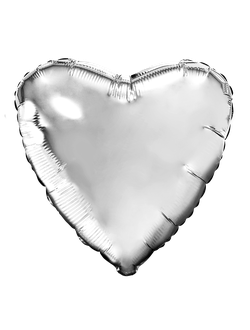 Сердце серебристое 45см