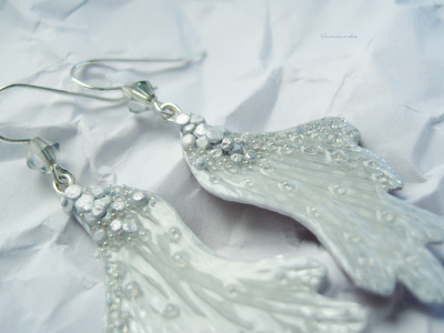 "Крылышки Облачной Феи", серьги в стиле фэнтези