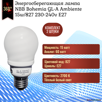 NBB Bohemia GL-A Ambiente 15w 827 E27