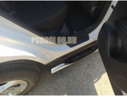 Пороги труба с проступью d76 для Hyundai Tucson 2021-