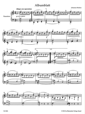 Brahms Albumblatt for Piano