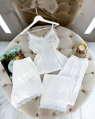 Домашняя одежда Виктория Сикрет 5в1 цвет белый