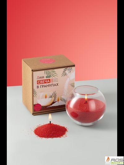 Насыпная свеча "Шар" 12*10 см, цвет "Красный"