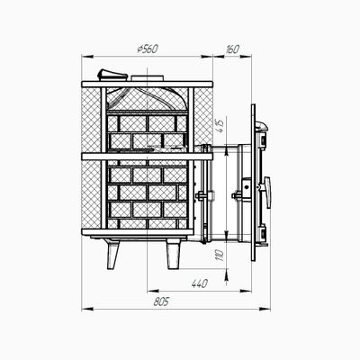 Банная печь Атмосфера L сетка нержавейка до 20 м3