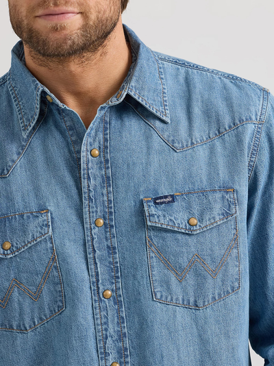 Рубашка Wrangler® Classic Denim Western Snap Shirt