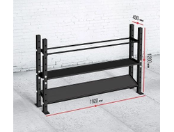 Модульный стеллаж для гантелей, гирь и медболов 1920*430*1200