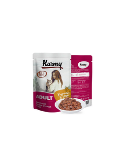 Пауч Karmy (Карми) влажный корм (пауч) для взрослых кошек, курица в соусе 80 г