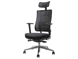 Офисное кресло Falto Promax PMX11KALM-AL/BK-BK, спинка сетка черная/сидение ткань черная/каркас черн