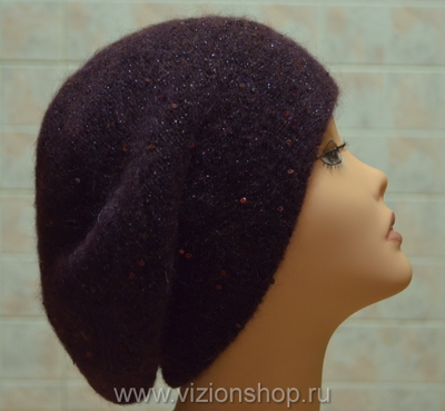 итальянский берет вязаный с пайетками