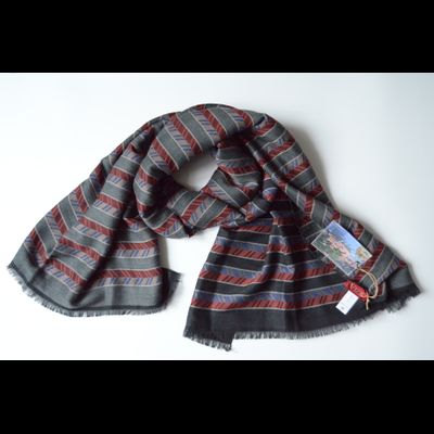 Двухсторонний шарф платок черный с бордовым Vizio Италия F 3 фото