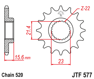 Звезда ведущая JT JTF577.14 (JTF577-14) (F577-14)