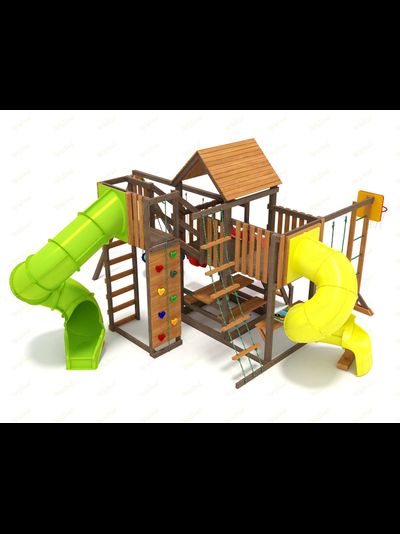 Детская площадка IgraGrad Панда Фани с балконом (две трубы) фото
