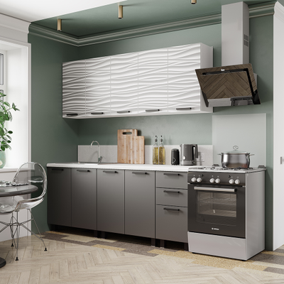 Рио 2 м кухонный гарнитур Белый/F02