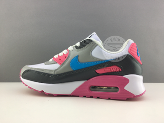 Nike Air Max 90 Серые с розовым кожа (39) Арт. 050M