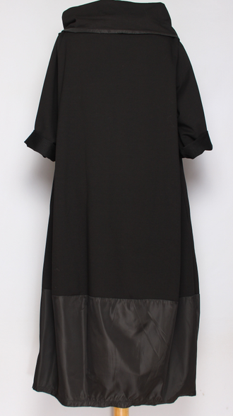 ПЛАТЬЕ трикотажное "Ворот хомут" чёрное  р.54