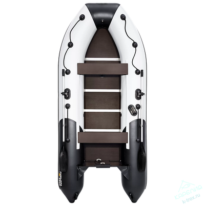 Лодка ПВХ Мастер Лодок Ривьера Компакт 3600СК &quot;Комби&quot; Св.Серый / Чёрный