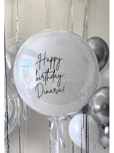 Стеклянный шар с конфетти и надписью