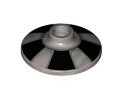 Dish 2 x 2 Inverted Radar with Black Trapezoids Hubcap Pattern, Metallic Silver (4740pb022 / 6414133)