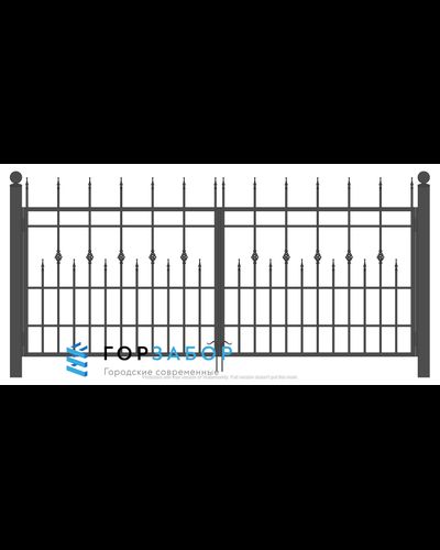 Надежные распашные сварные ворота с элементами ковки KSZ15-35 купить