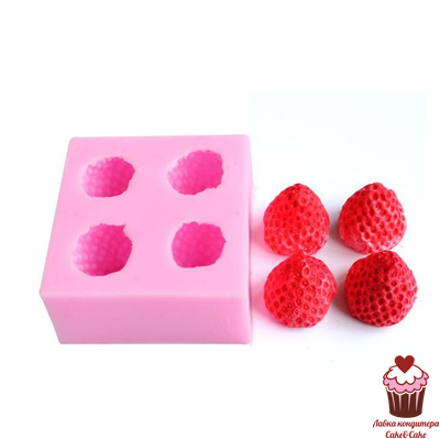 3D Молд силиконовый "Четыре клубники"