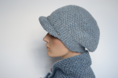 Голубая вязаная кепка Vizio Италия 8035 W