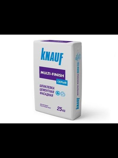 Шпаклевка цементная фасадная Кнауф Мультифиниш, серая, 25 кг