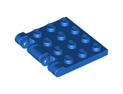 Hinge Plate 3 x 4 Locking Dual 2 Fingers, 9 Teeth, Blue (44570 / 4194559 / 6128691)