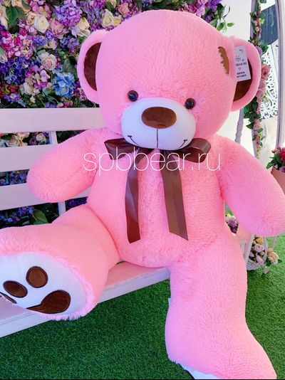 Большой плюшевый мишка 150 см розовый Тони