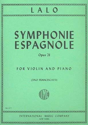 Lalo, Edouard Victor Antoine Symphonie espagnole op.21 for violin and piano