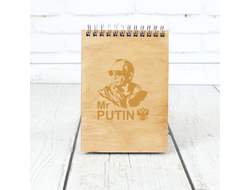 Скетчбук деревянный Путин, Россия №7