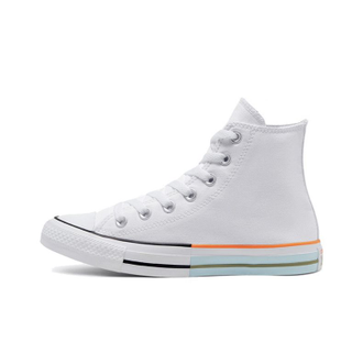 Кеды Converse Chuck Taylor All Star белые высокие с полоской