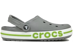 CROCS BAYABAND CLOG СЕРЫЕ С ЗЕЛЕНЫМ