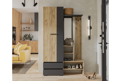 Прихожая Кинг ПР-04, Крафт/Графит (BTS)