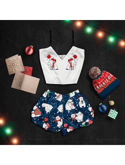 Шёлковая пижама "Белый мишка"