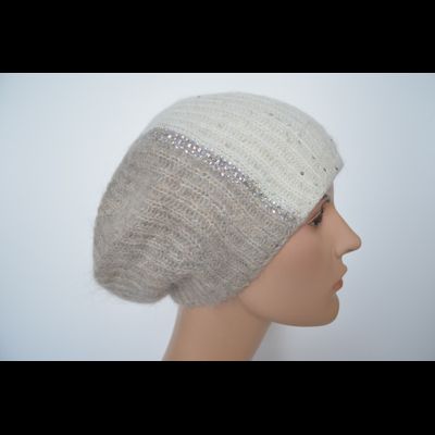 Vizio берет 1641 белый с бежевым