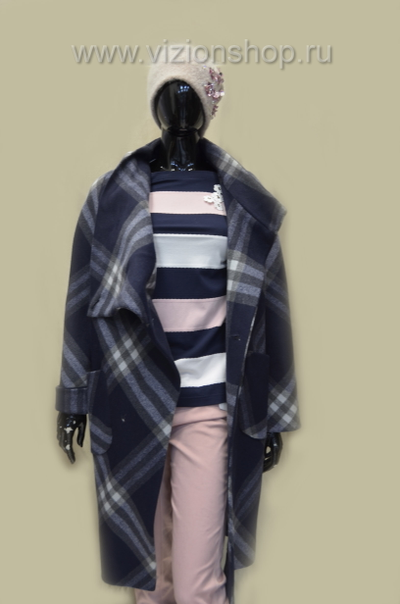 Пальто  весна в клетку Арти мода Arti moda 107