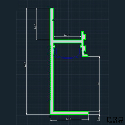Теневой плинтус скрытого монтажа Pro Design 7210 Анодированный