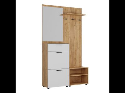 МОНТАНА Прихожая Корпус - Дуб Крафт золотой Фасад ЛДСП - Белый