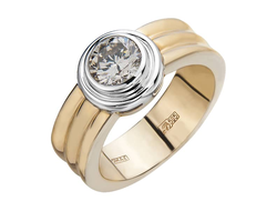 Мужской перстень с крупным бриллиантом арт. 710496.