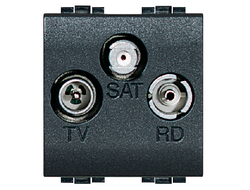 Bticino L4210D розетка TV-FM-SAT, 2 модуля, антрацит