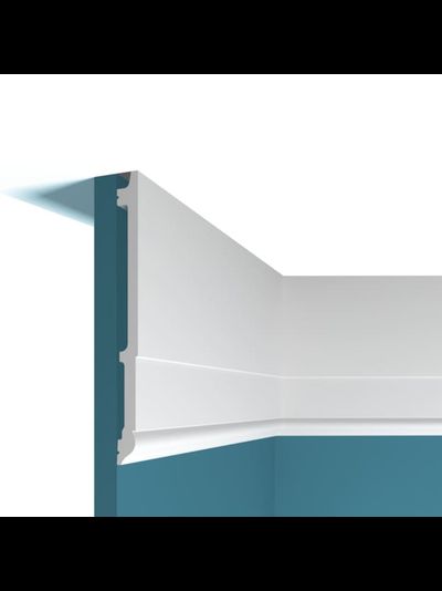 Плинтус напольный Перфект Plus P115, из дюрополимера, влагостойкий, под покраску, 2 метра