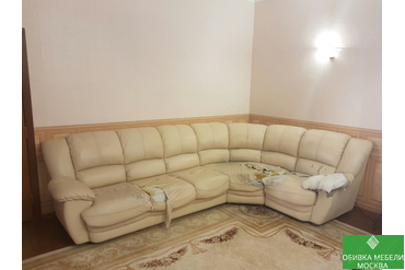 Перетяжка углового дивана в Москве