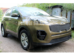 Защита радиатора KIA Sportage IV 2016-2018 black верх PREMIUM