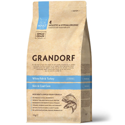 Grandorf (Грандорф) сухой корм для взрослых кошек Белая рыба с рисом, 2 кг